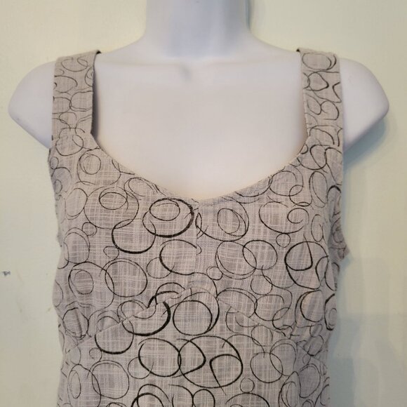 Kavu M Sleeveless Top Gray Black Circle Pattern Cotton Jumper Overall Straps - Picture 2 of 8